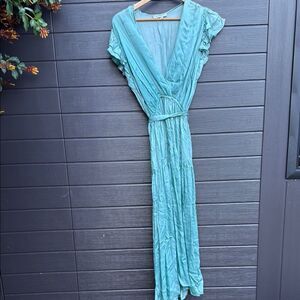 Elegant Teal Maxi Dress Karina Grimaldi - Size Medium - Like New Dress